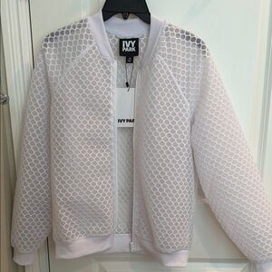 IVY PARK White Textured Bomber Jacket